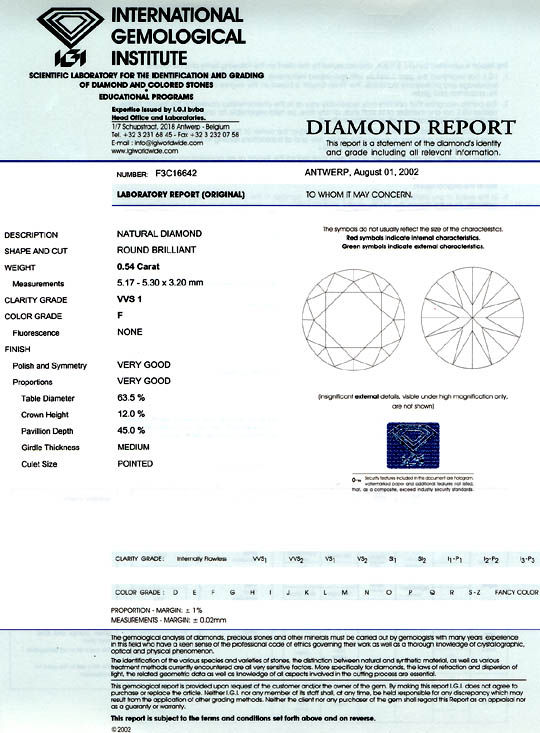 Foto 8 - Diamant IGI 0,54 Carat Top Wesselton F VVS, D5296