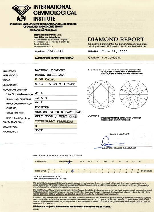 Foto 9 - Diamant 0,58ct Brillant IGI Lupenrein Wesselton, D5805