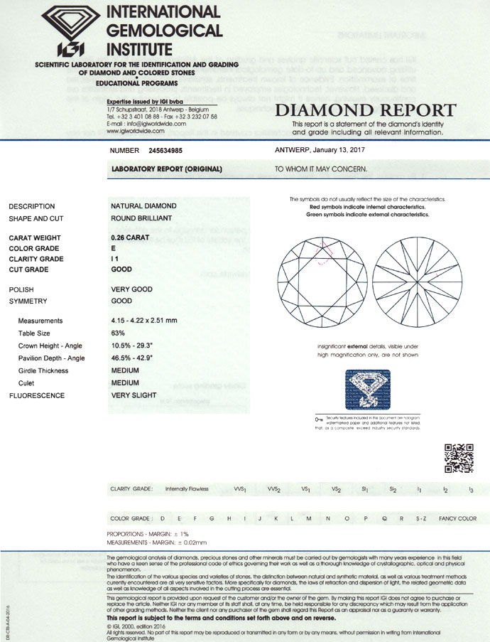 Foto 9 - Diamant 0,26 in River P1 Brillant mit Expertise von IGI, D6761