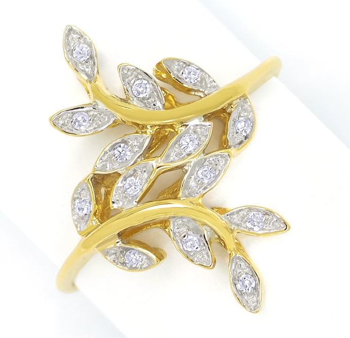 Foto 2 - Damenring als verschränkter Zweig mit Diamanten in Gold, S1707